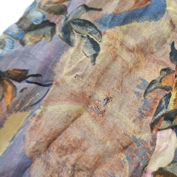 Fairy Grunge Y2k Whimsigoth Dress Womens 8 Dark Floral Button Front Lined Boho - Picture 7 of 14